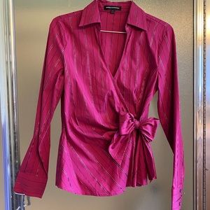 Express Stretchy Cotton Wrap Dress Shirt